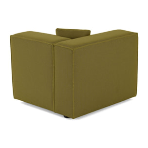 Arty - module d'assise gauche - en tissu mailles 3D - Vert Olive