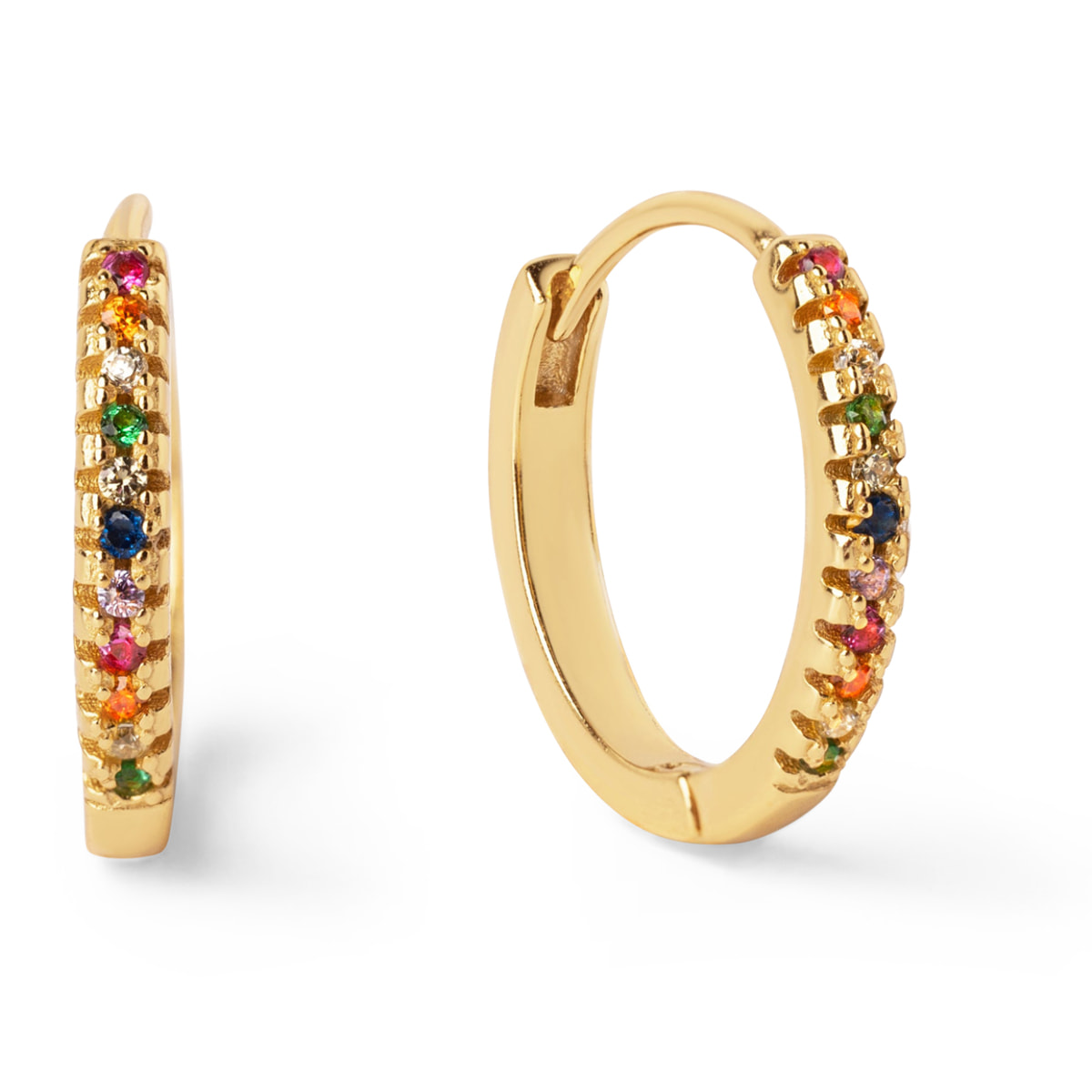 Pendientes Aro L Colors Plata Baño Oro