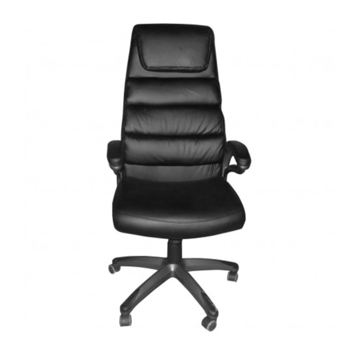 Fauteuil de bureau en simili noir à roulettes - BOSS