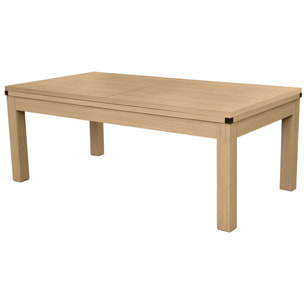 Table de billard convertible bois clair tapis bleu clair - Eddie
