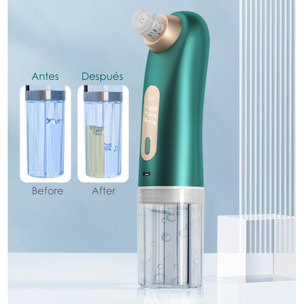 Strumento per aspirare i punti neri, pulire i pori. 3 modalità, doppio serbatoio dell'acqua, 6 teste.