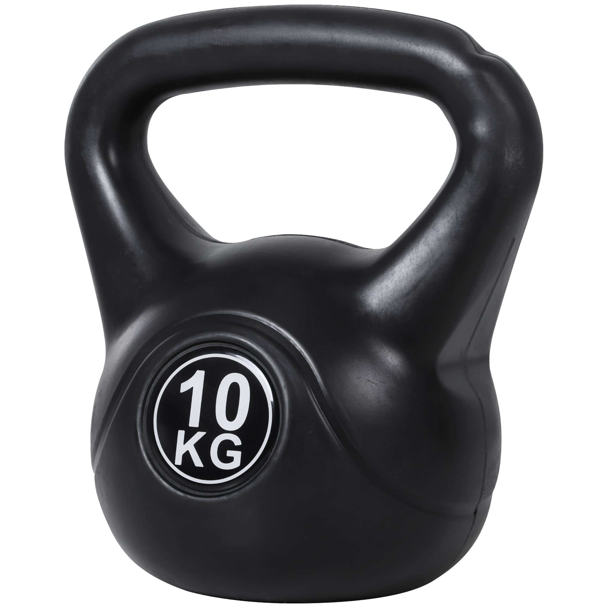 Kettlebell 10 Kg - haltère boule - poignée ergonomique - PVC noir