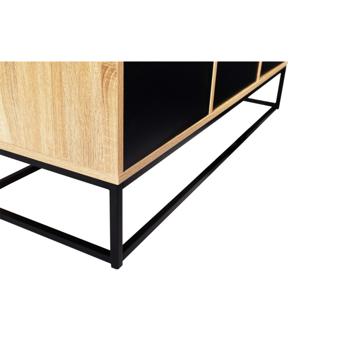 Buffet Manhattan 3 portes bois et noir L113cm