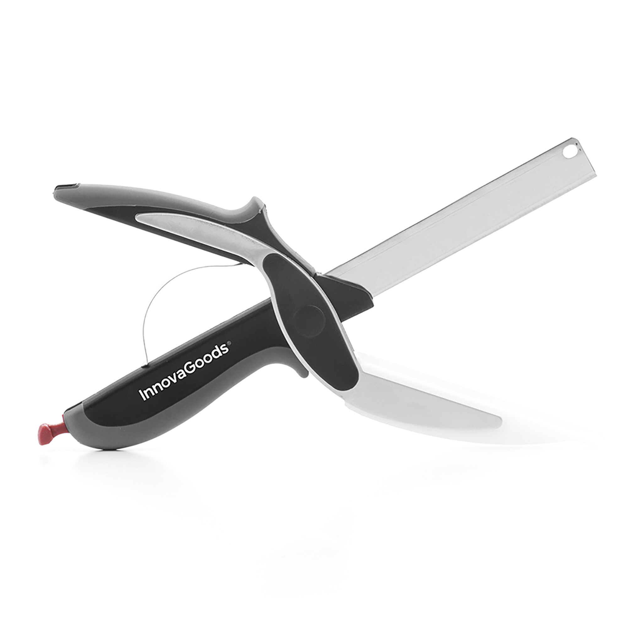 Coltello-forbici con mini tagliere integrato - 7,5 x 25 x 3 cm