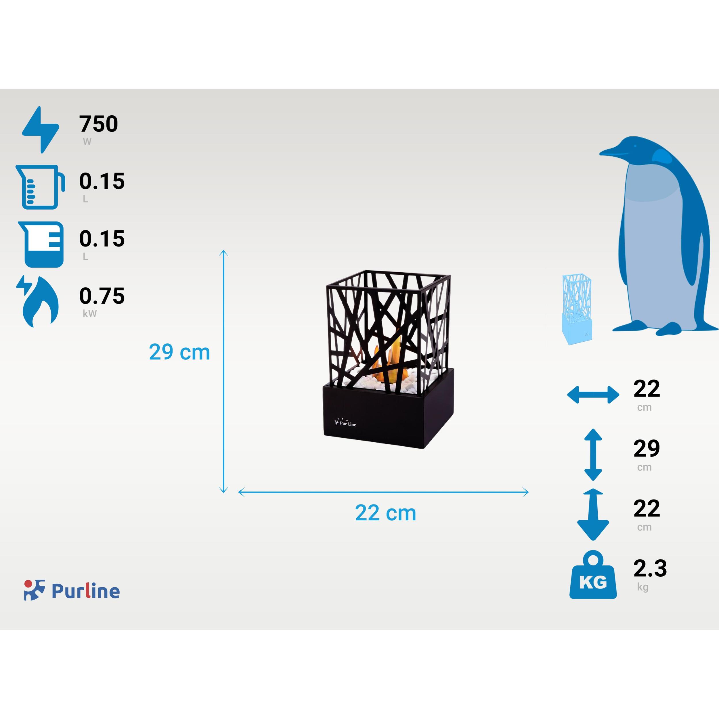 Chimenea de etanol diseño de sobremesa en acero esmaltado AMALTEA B PURLINE 750 W