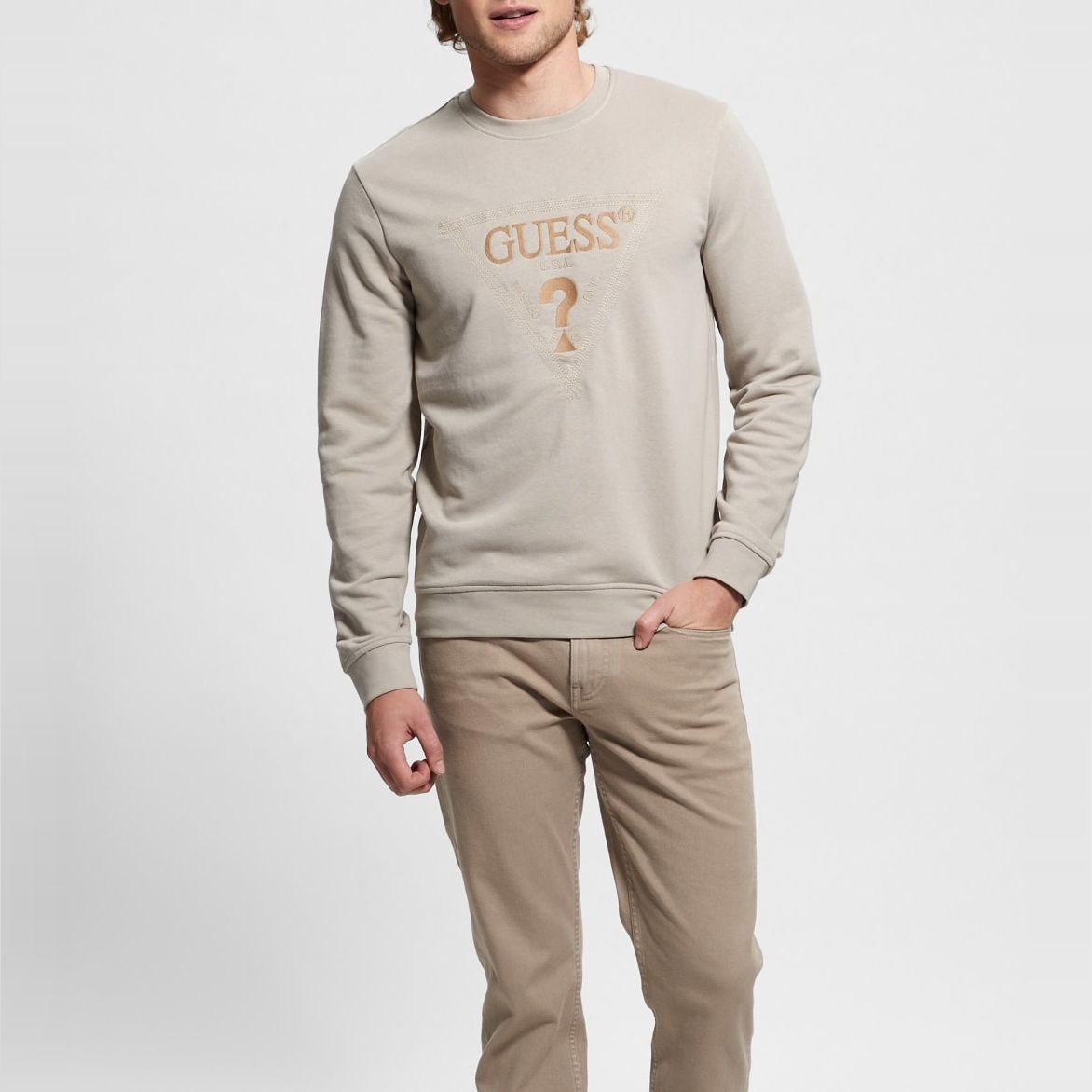 Sweat - broderie - logo - gris