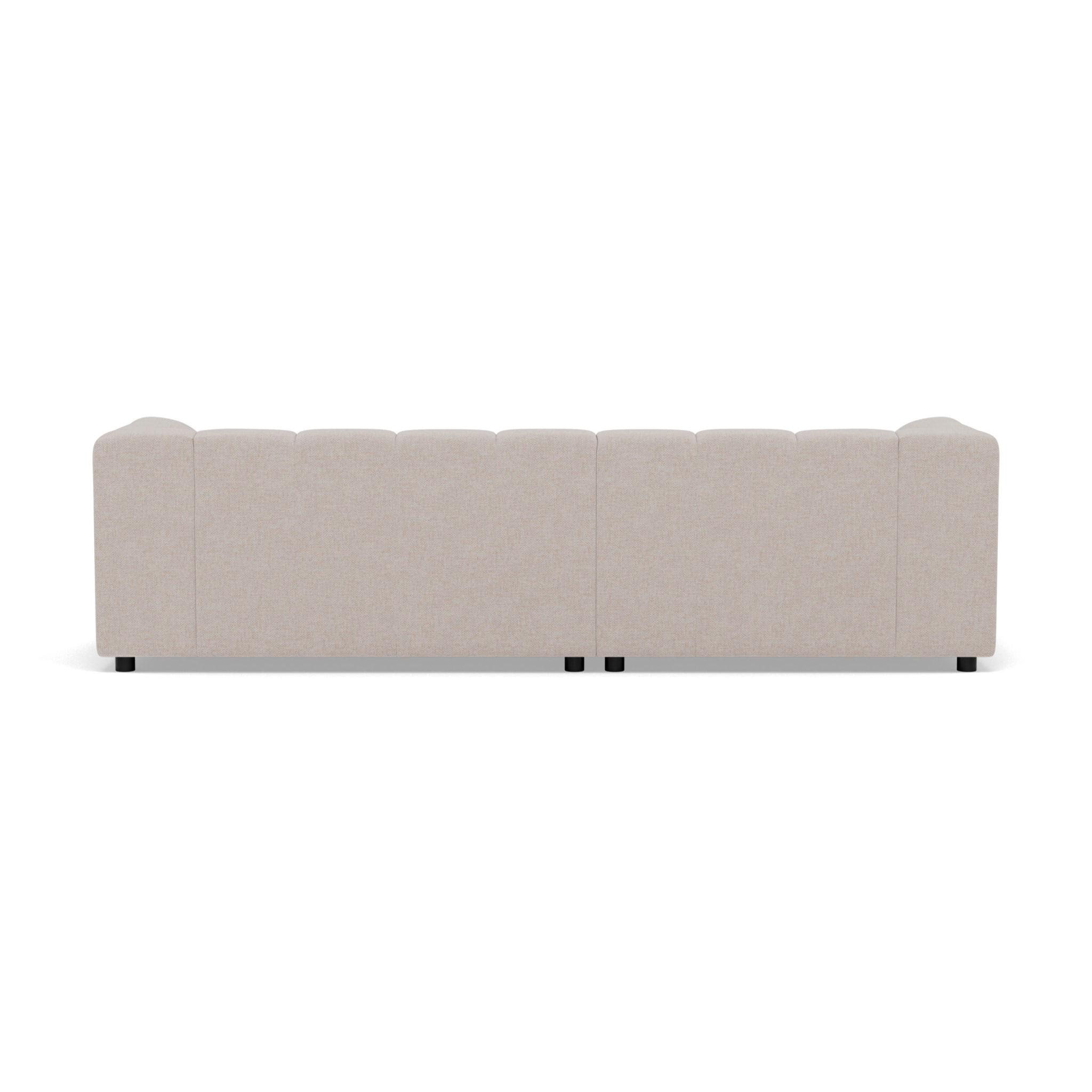 Curtis - canapé d'angle gauche 4 places avec accoudoir en tissu texturé - Beige