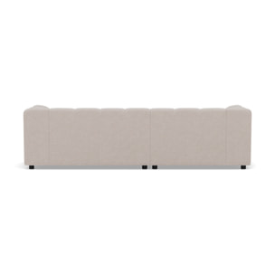 Curtis - canapé d'angle gauche 4 places avec accoudoir en tissu texturé - Beige