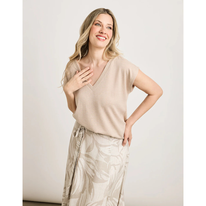 Camiseta Manga Corta Beige - Imara