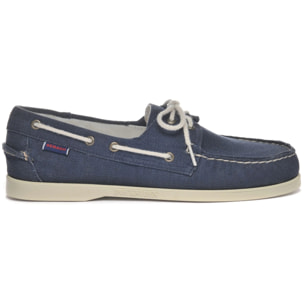 Docksides Sebago Uomo Blu PORTLAND WASHED CANVAS