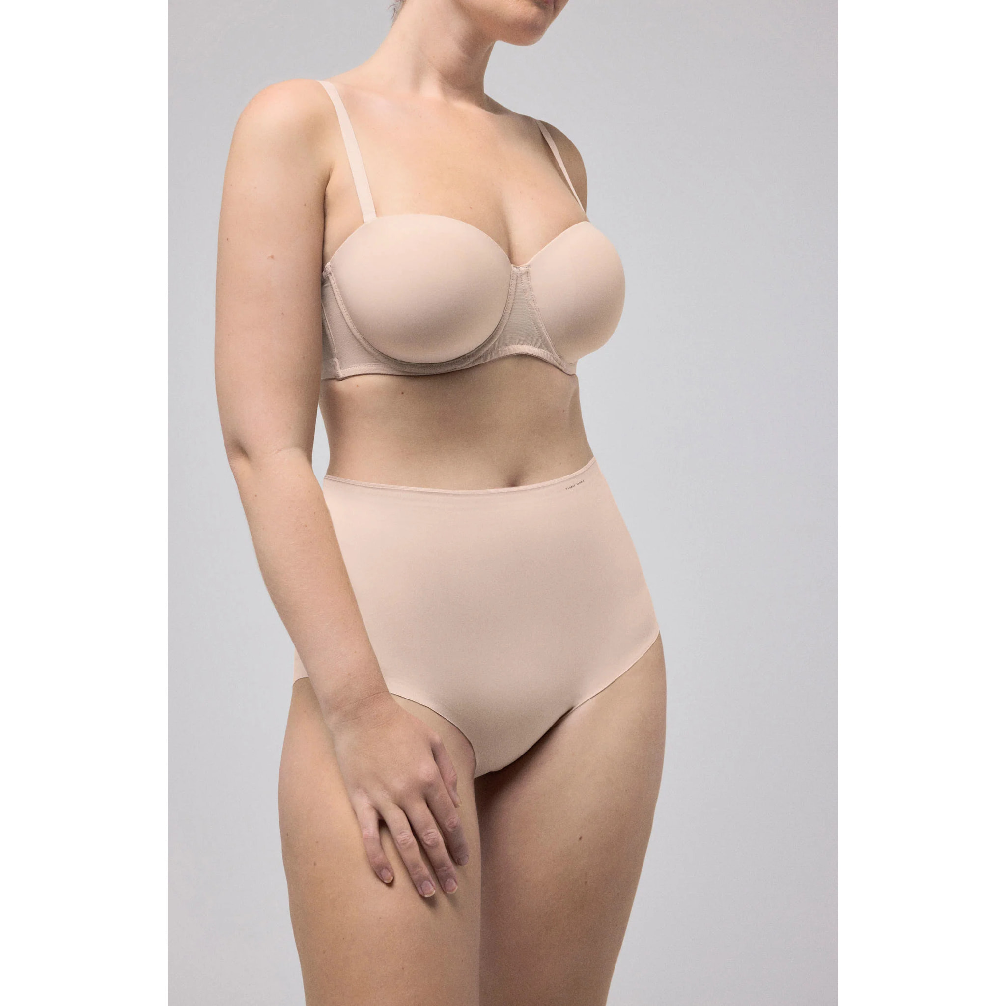 Slip a compressione media laser riducente beige