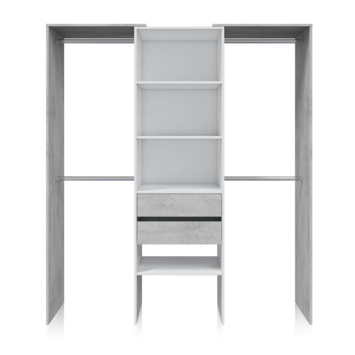 Armario vestidor Lada Blanco - Cemento