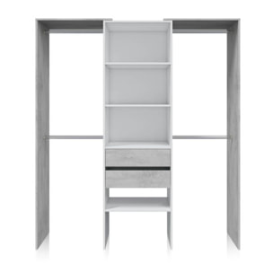Armario vestidor Lada Blanco - Cemento