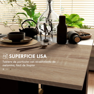 Mesa Plegable de Comedor Mesa de Cocina Plegable con Ruedas Alas Abatibles y Estantes Mesa Plegable para 4-6 Personas 75x140x74 cm Natural y Negro