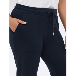 Fiorella Rubino - Pantalones deportivos de algodón con cordón ajustable - Azul