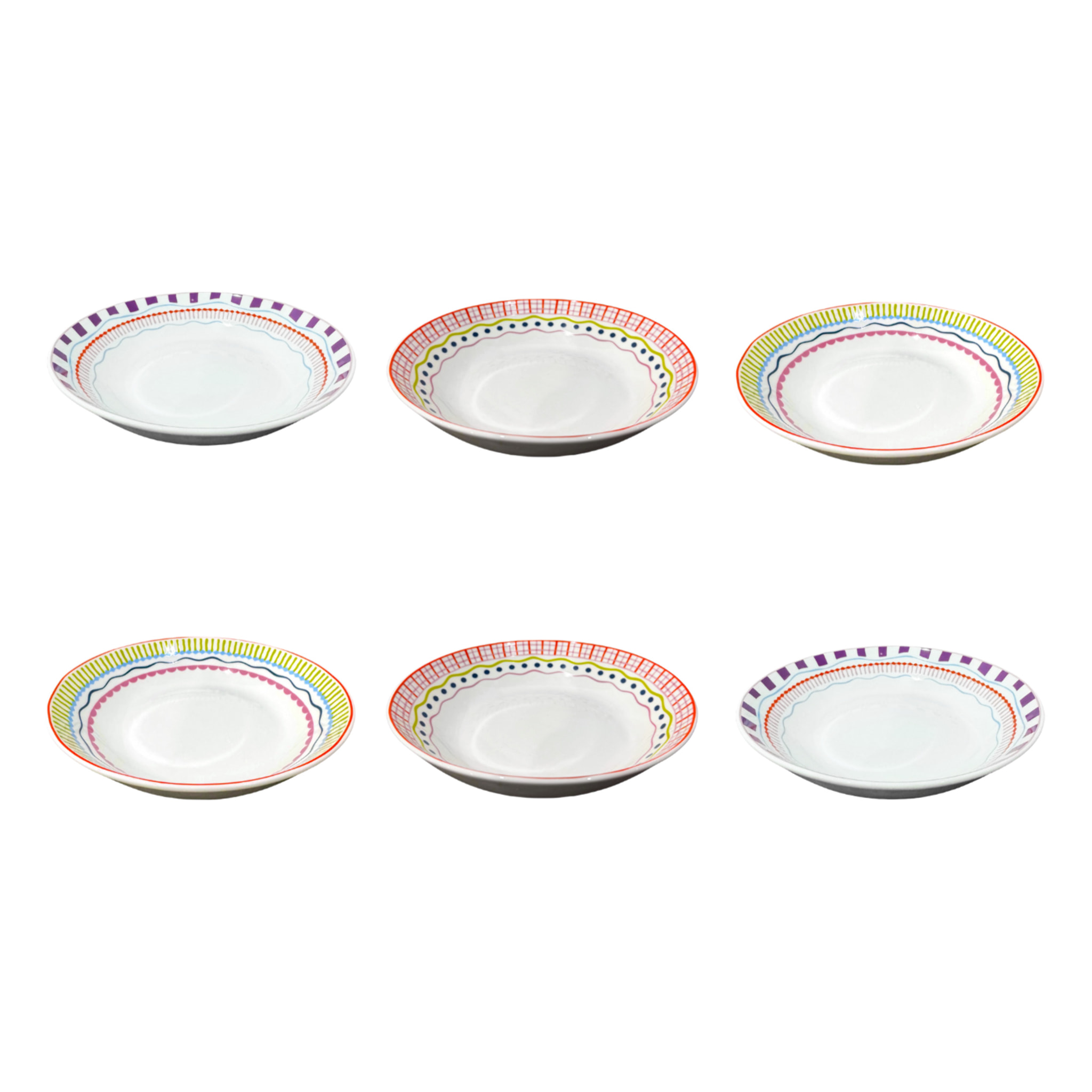 Lot de 6 assiettes creuses, RELAX SUNSET