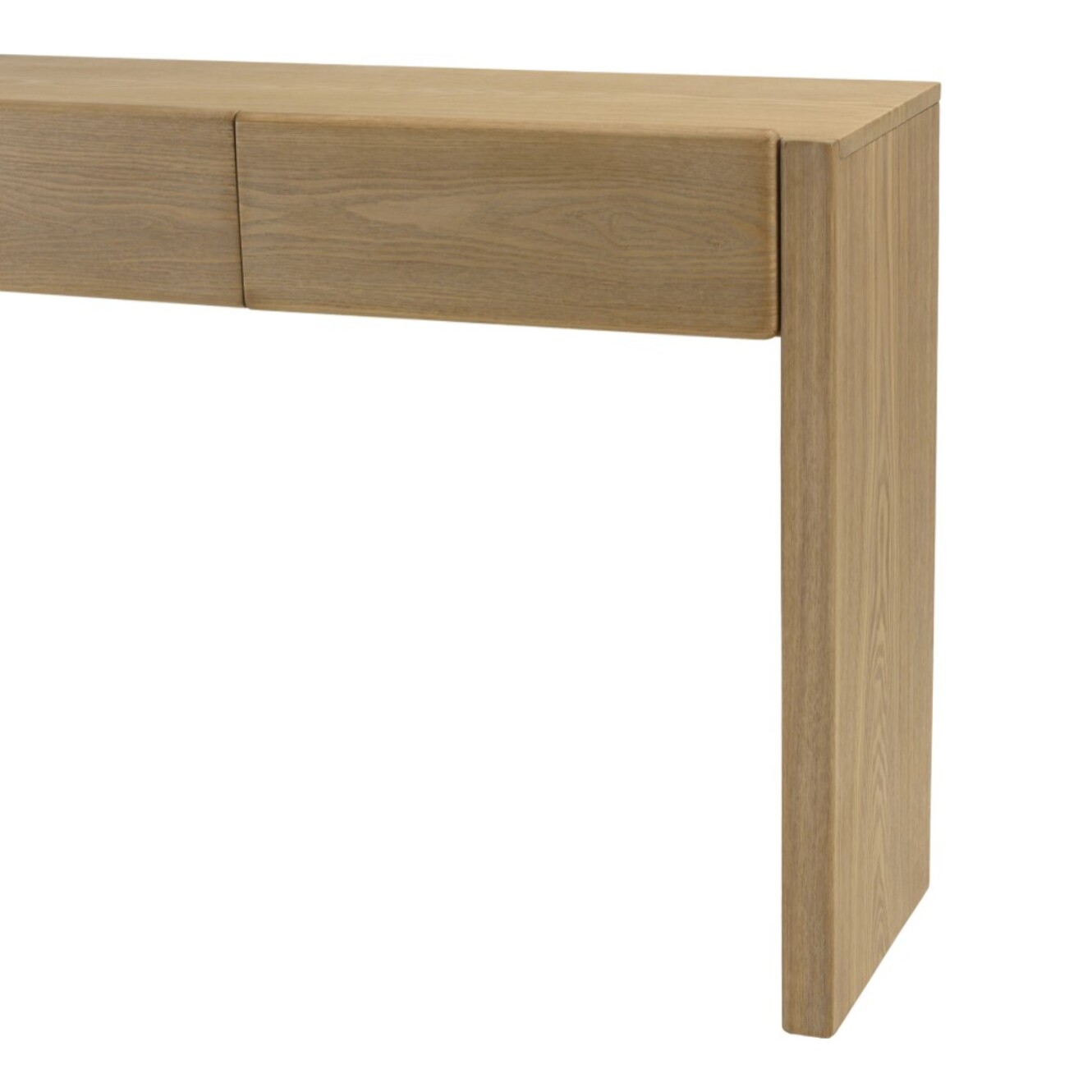 ELLA - Console L160 couleur naturelle 3 tiroirs design arrondi