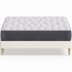 Pack lit en velours côtelé + Matelas mémoire de forme - DINA & MEMO HR