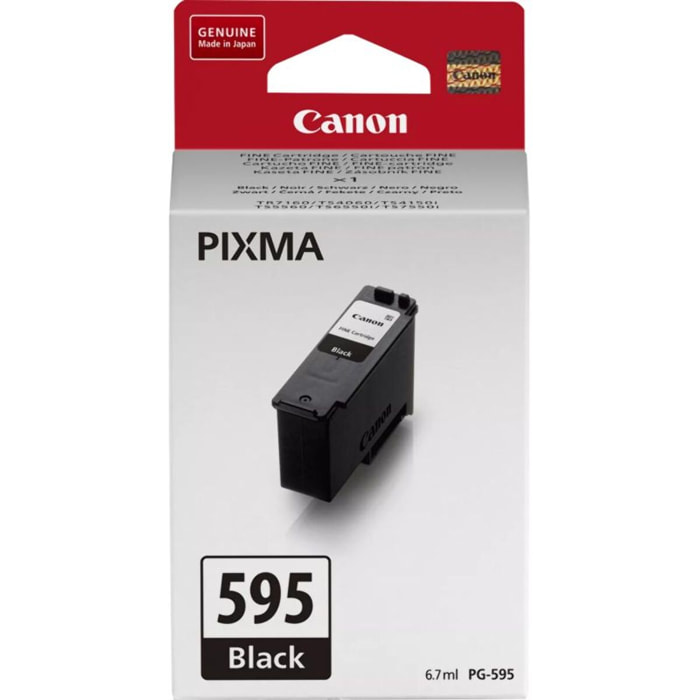 Cartouche d'encre CANON Originale PG-595 Noire Standard PIXMA - 5212C001