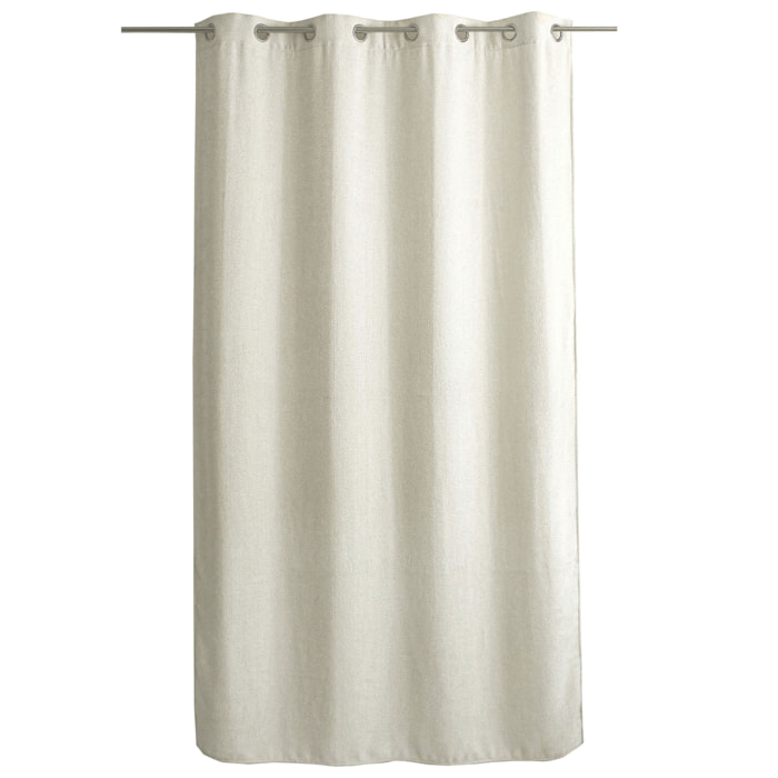 Rideau velours  - Effet chiné tamisant - Ecru