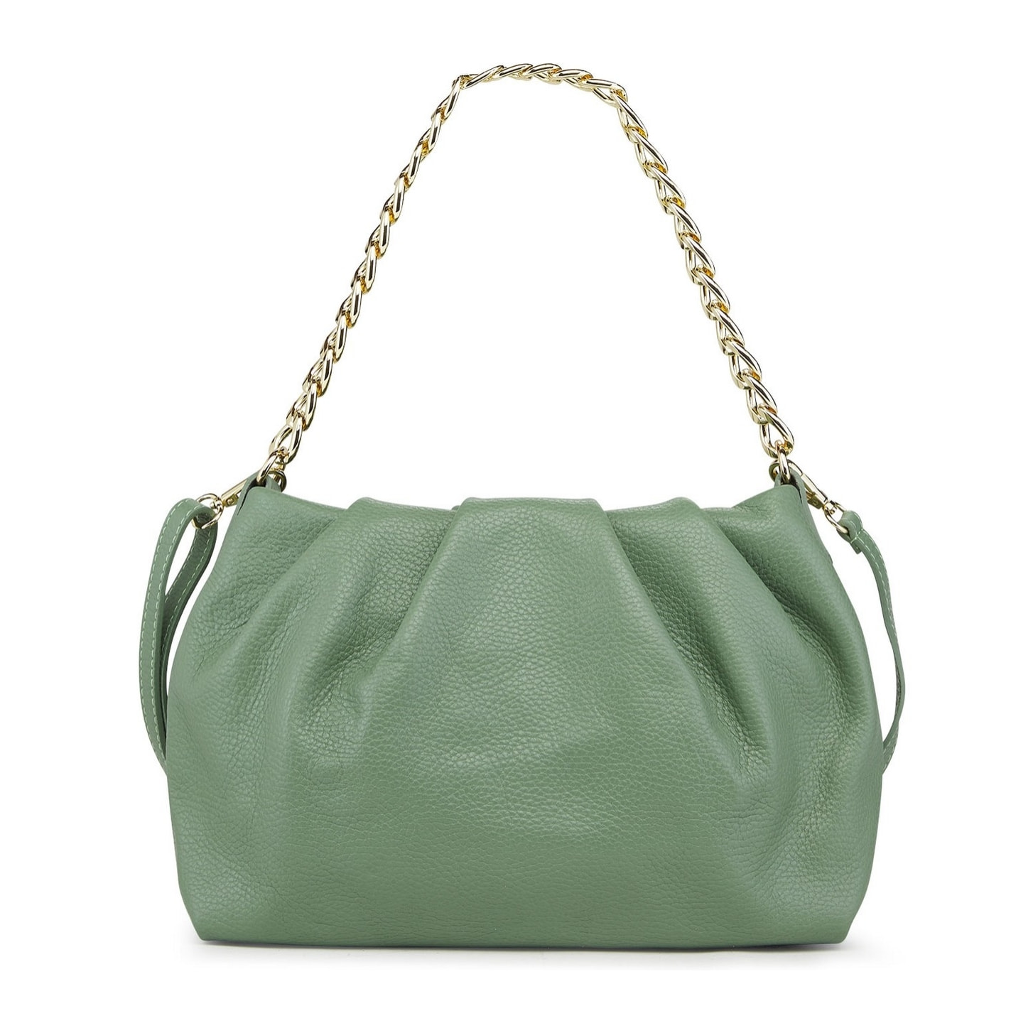 Borse Donna colore Verde-in pelle Made in Italy 24x32x11cm