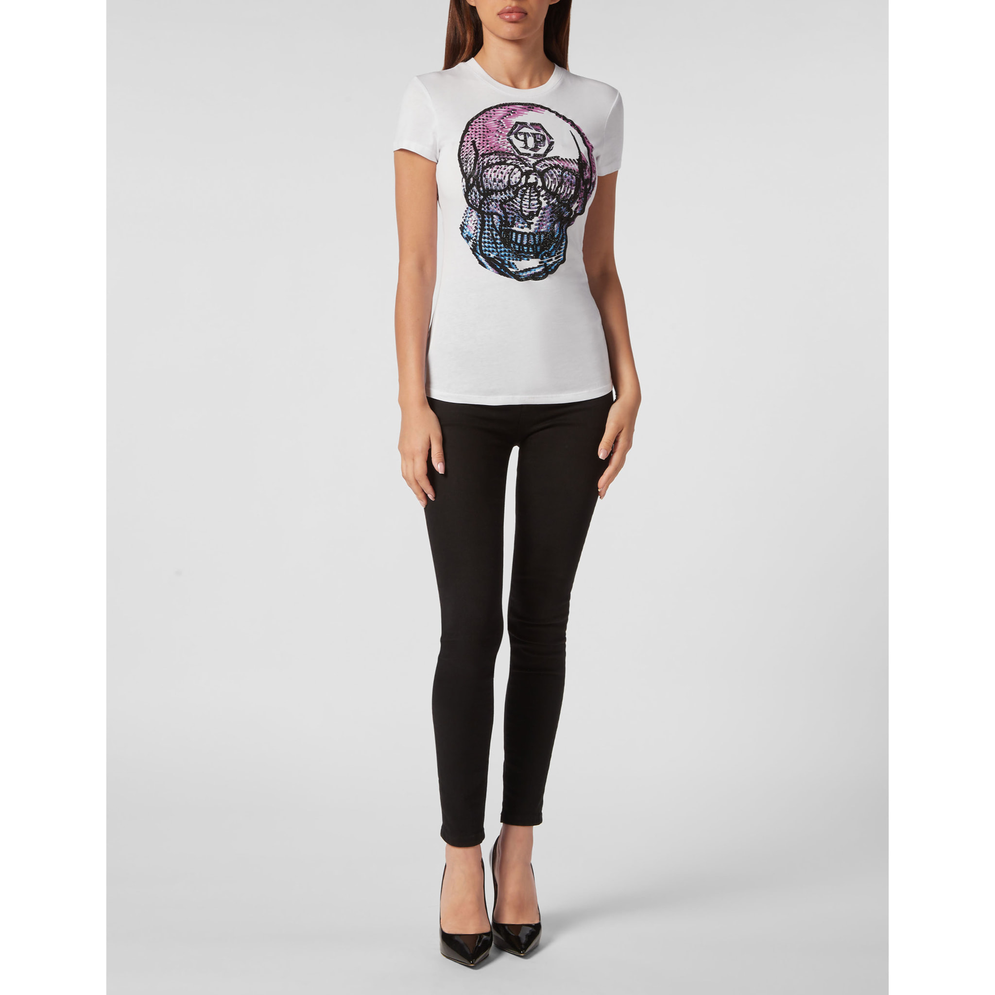 PHILIPP PLEIN T-Shirt Round Neck SKULL