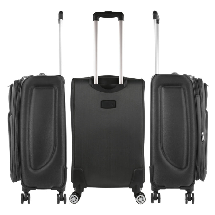 Juego De Maletas Semi-Rígidas Eva Itaca Bergamo Negro