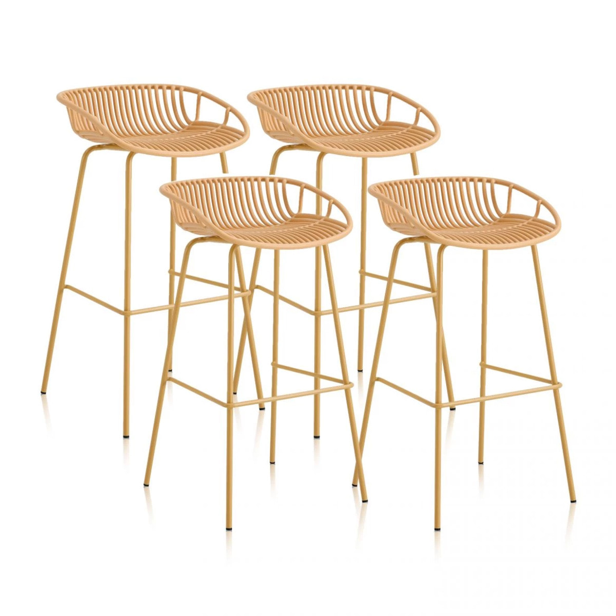 Pack 4 taburetes altos en tono arena 88x47 cm Ari Arena