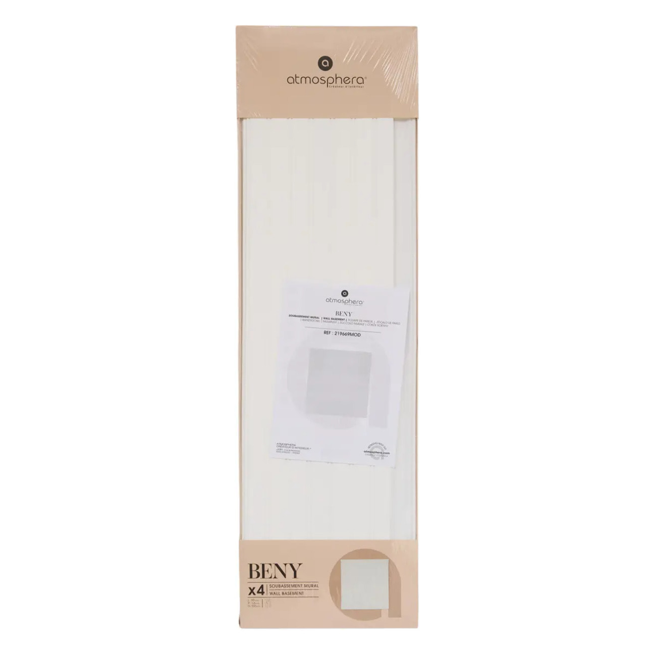 Lot de 4 panneaux soubassement Beny rectangulaire 24x100cm blanc