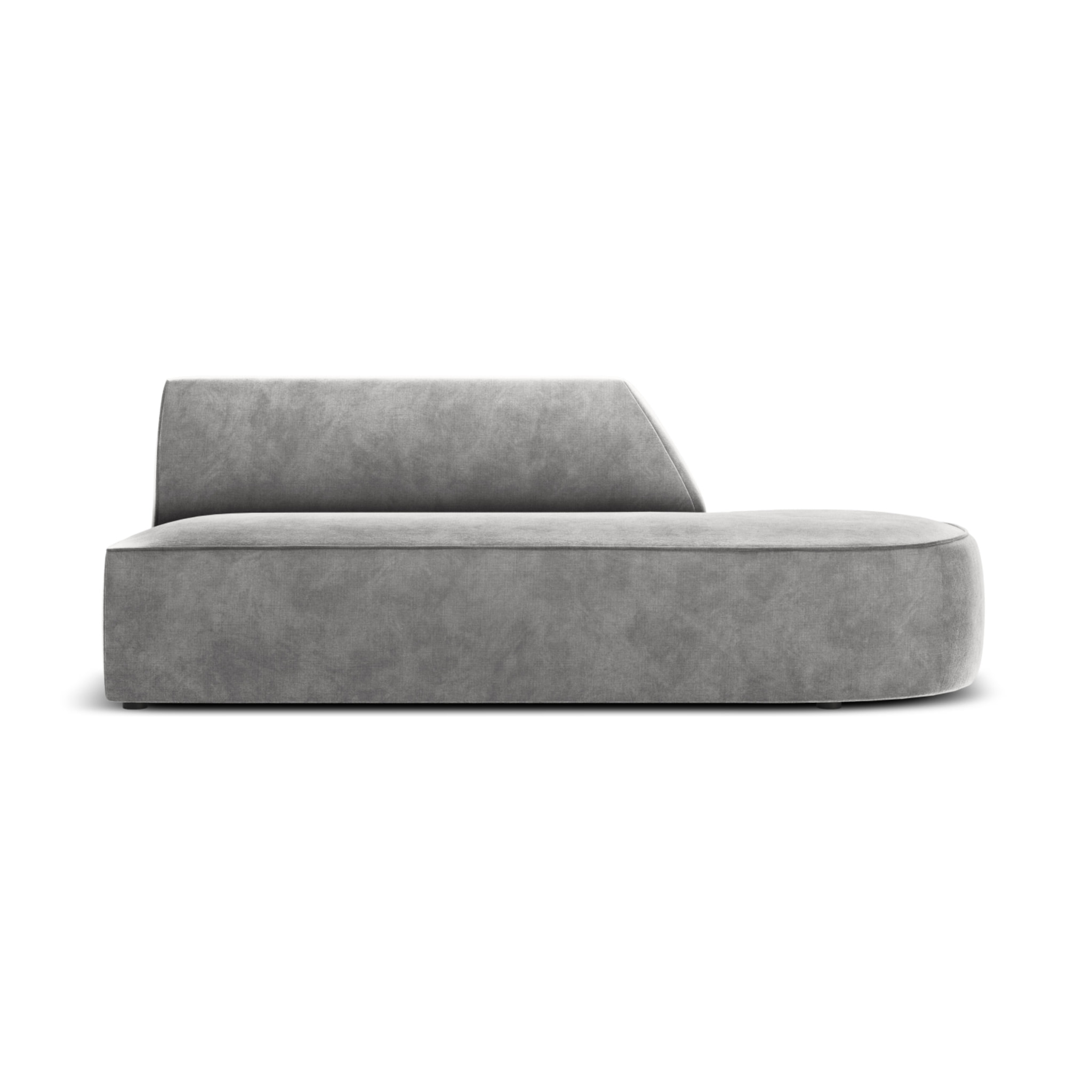 Canapé modulable droit "Charles" 2 places en velours gris clair