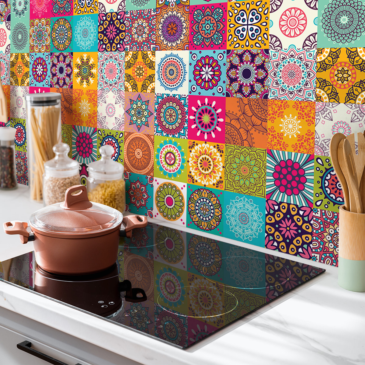 Sticker crédence adhésive - CARRELAGES DU SUD - 60x100cm