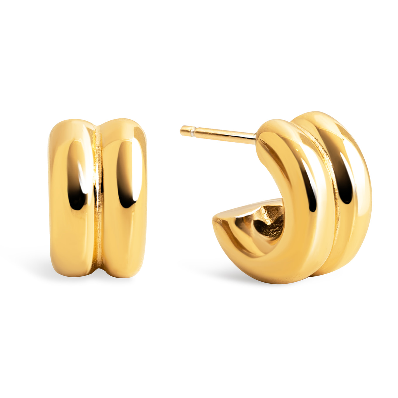 Orecchino a cerchio Shelly in acciaio placcato oro