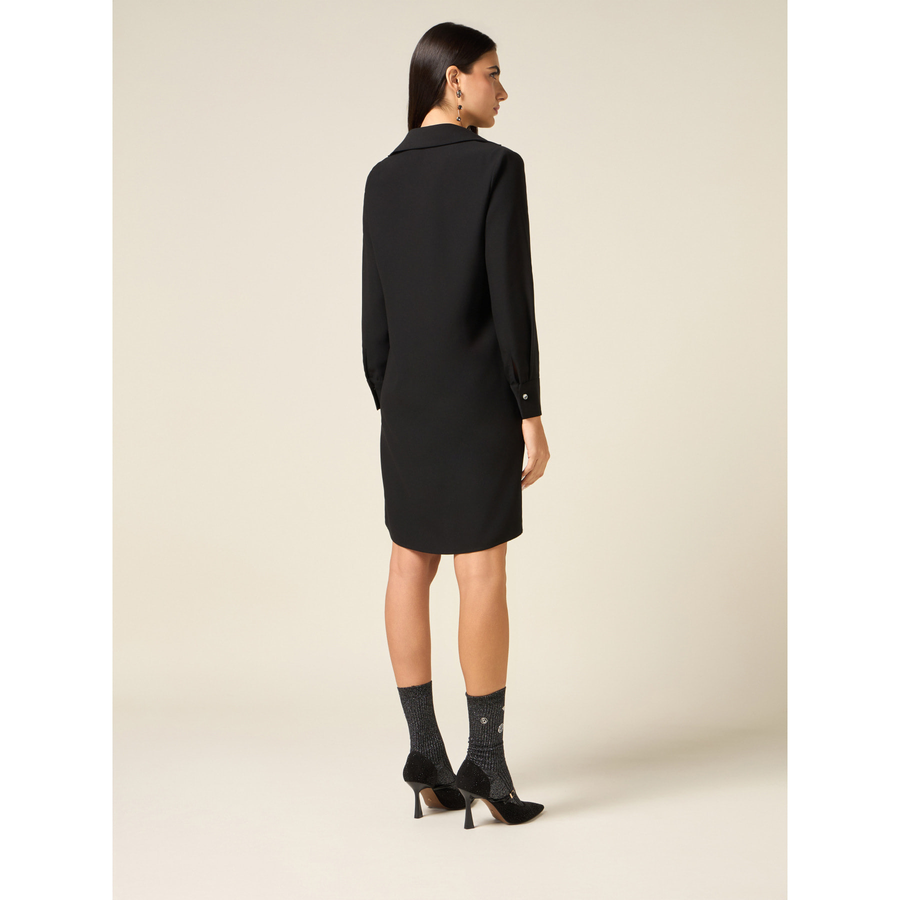 Oltre - Vestido con cinta joya - Negro