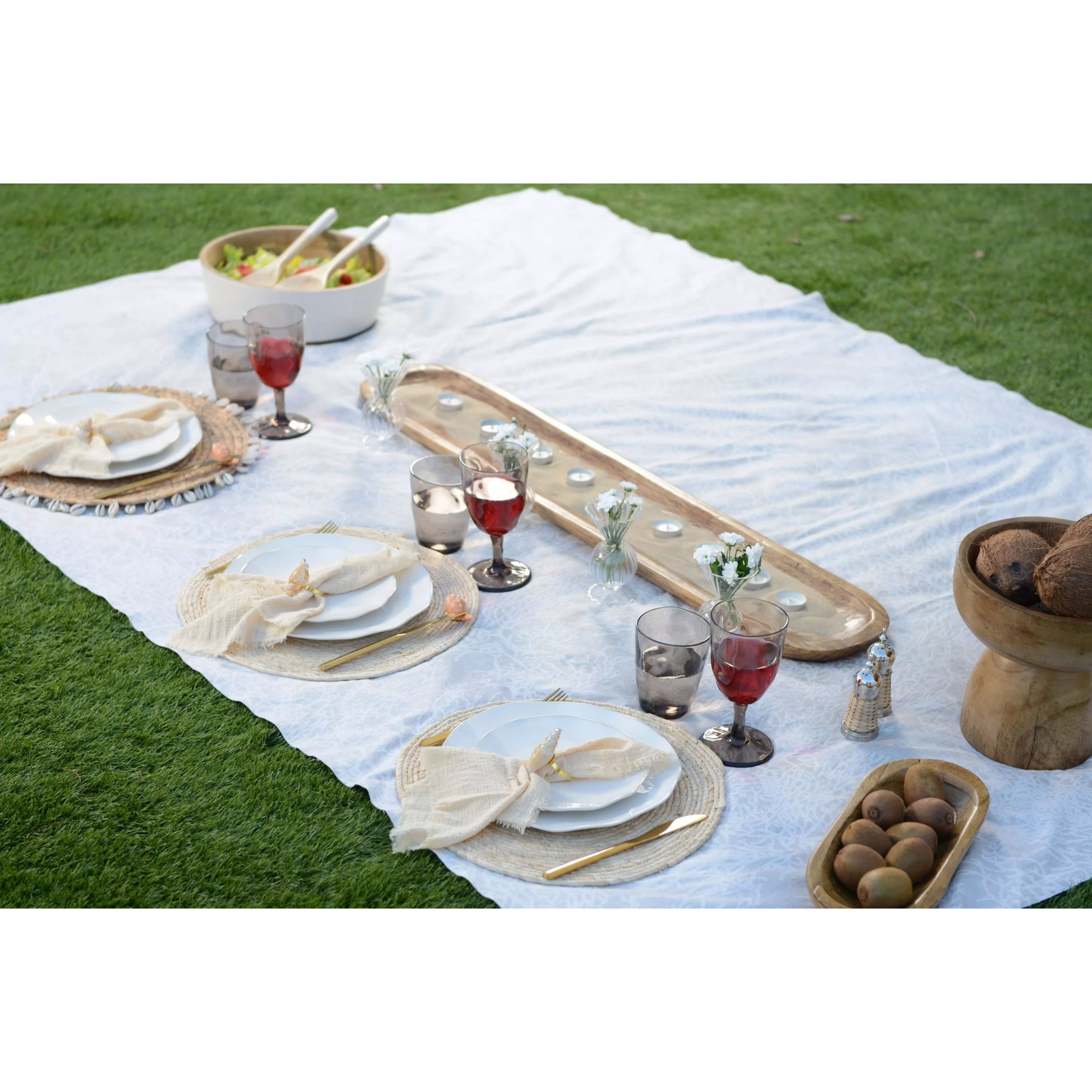 Lot de 6 ASSIETTE PLATE BLANCHE ROSA 27X27X2.8CM