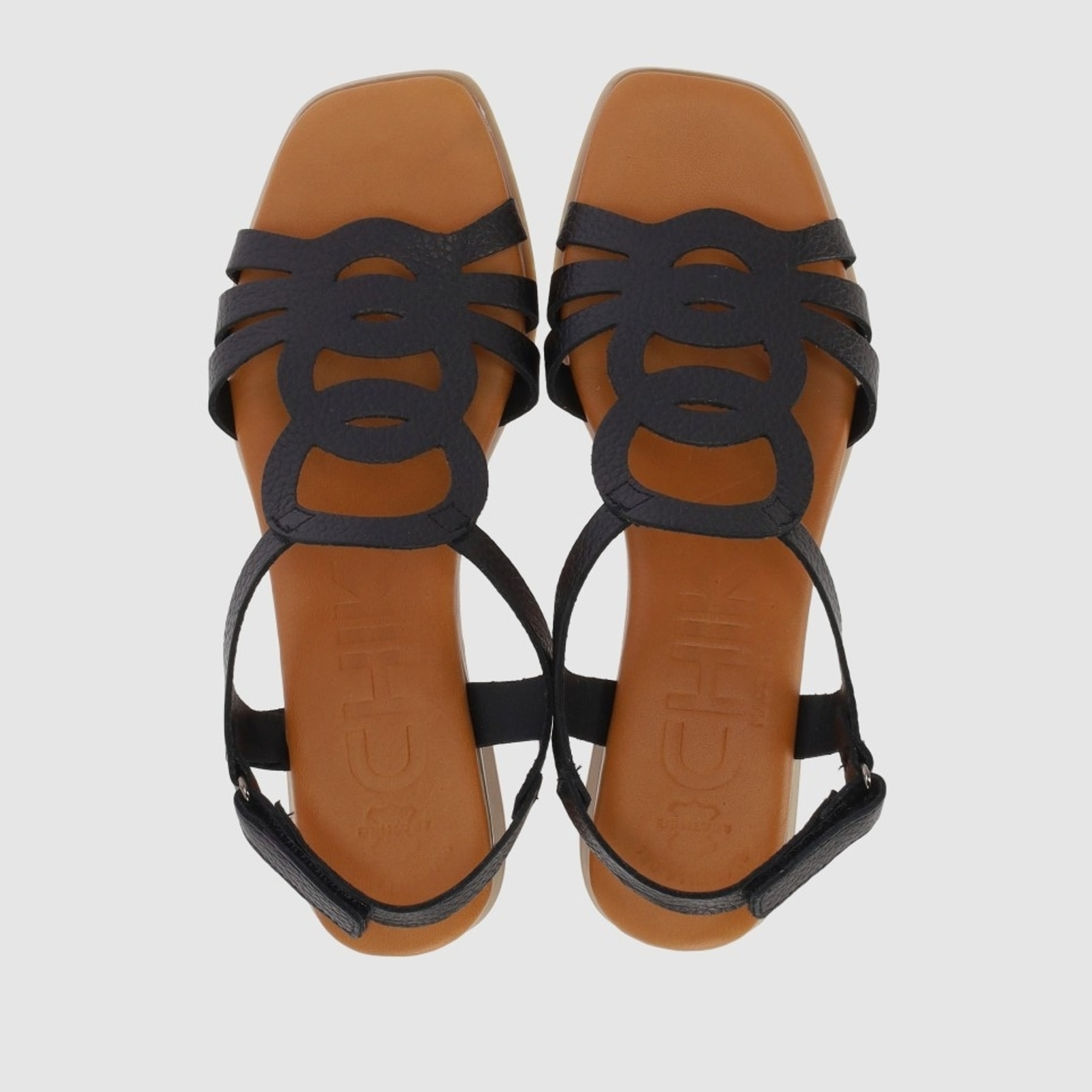 Sandalias de Piel - Negro - Tacón: 3 cm