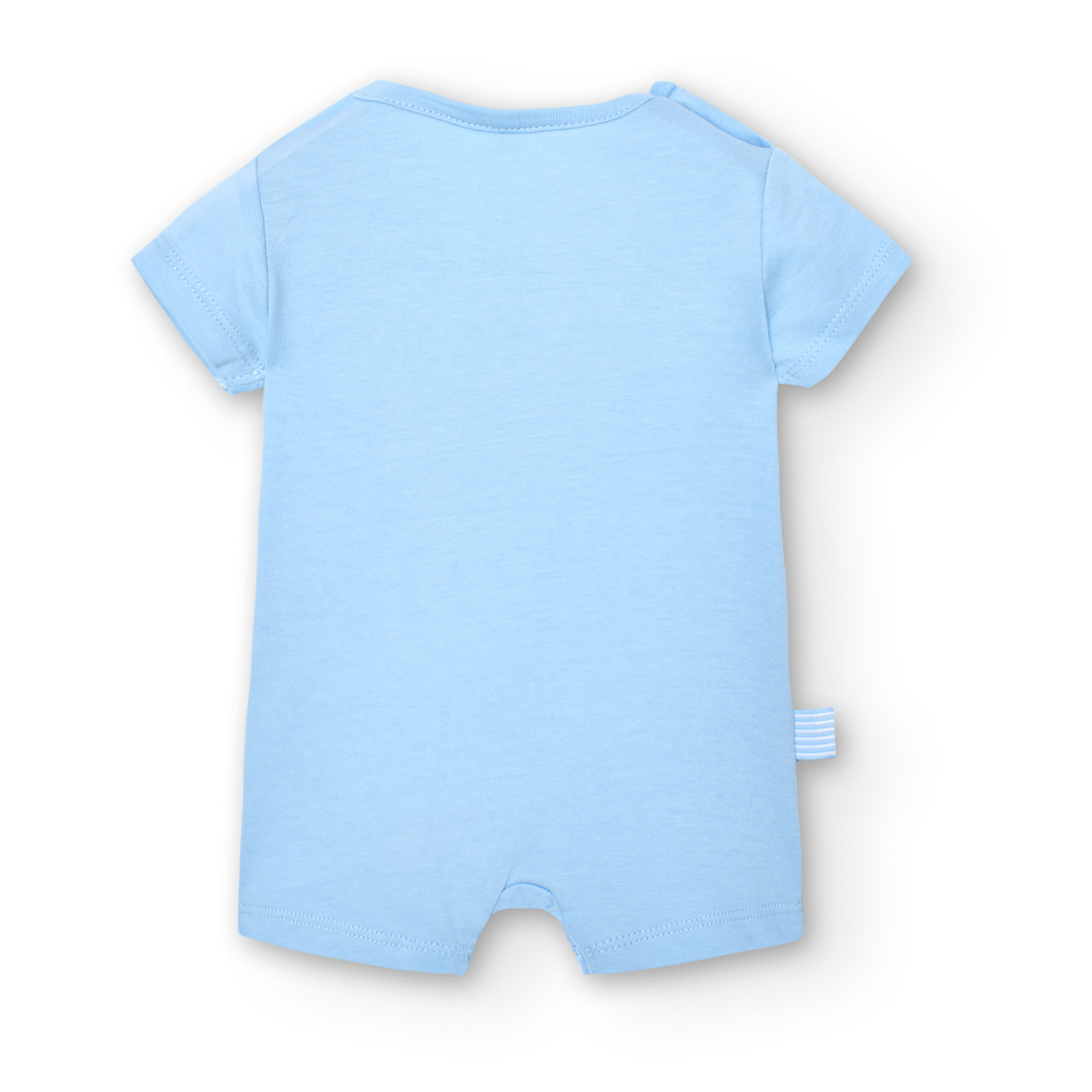 Pelele corto recién nacido, algodón estampado, azul celeste