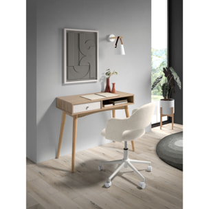 Silla de estudio Mia tela beige 81x58x58 cm