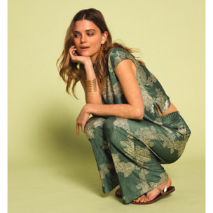 Top jacquard con alamares