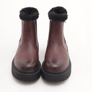 STIVALETTO CHELSEA BASSO FUR BORDEAUX