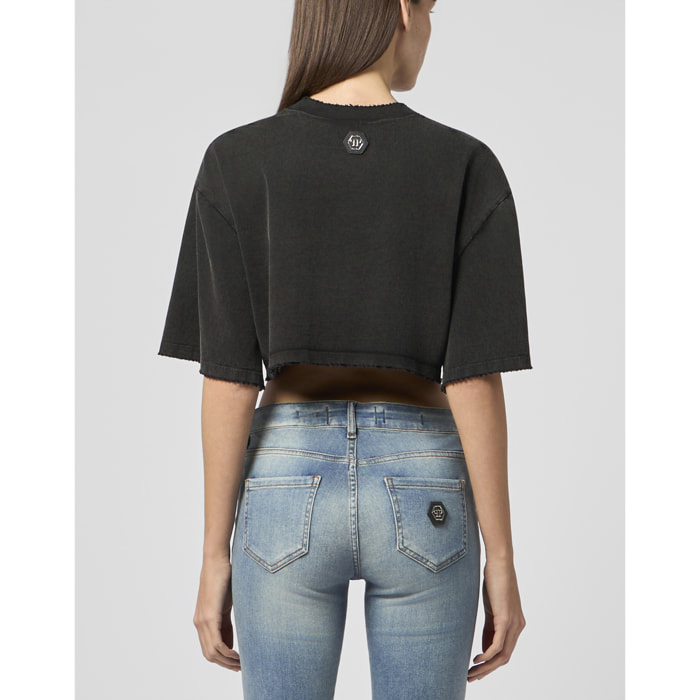 PHILIPP PLEIN Cropped T-Shirt Cannes Tennis Club