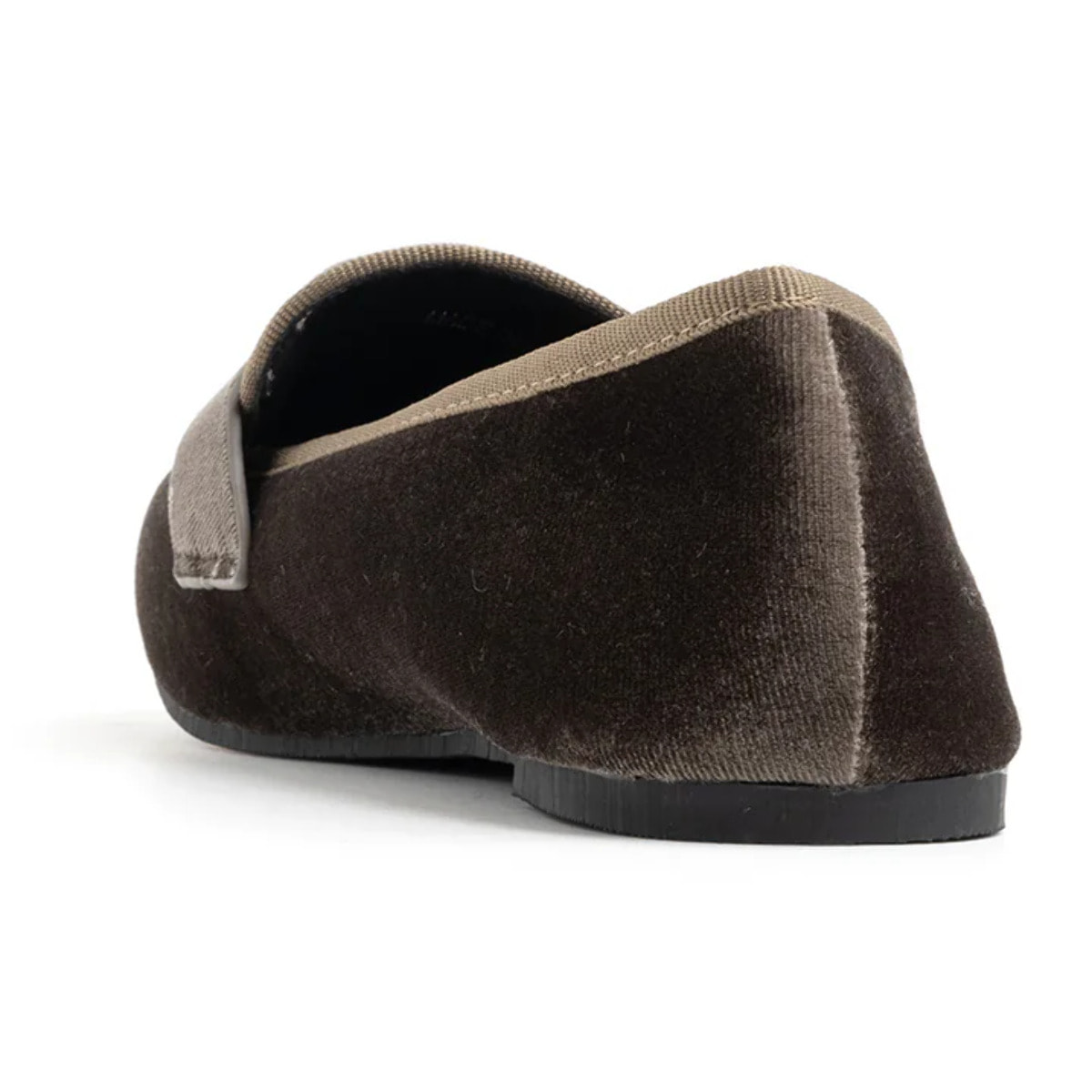 Mocassino in velluto con fascia penny - GRIGIO