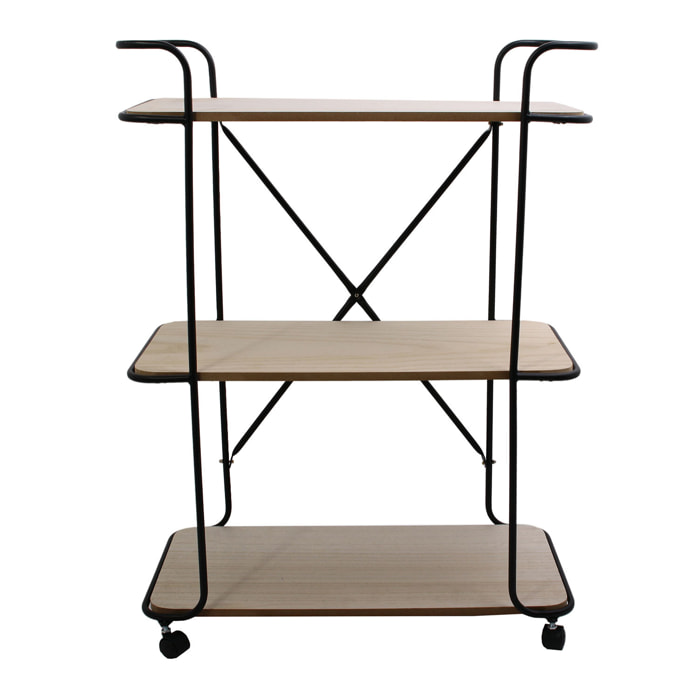 Desserte Indus 3 Niveaux Bois 62x30x83.5cm