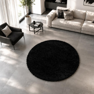 Tapis poils longs shaggy tissé motif uni RIBI