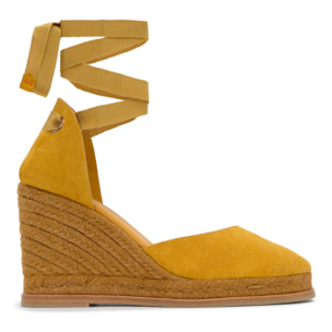 Alpargata cuña Camila amarillo mujer 9cm