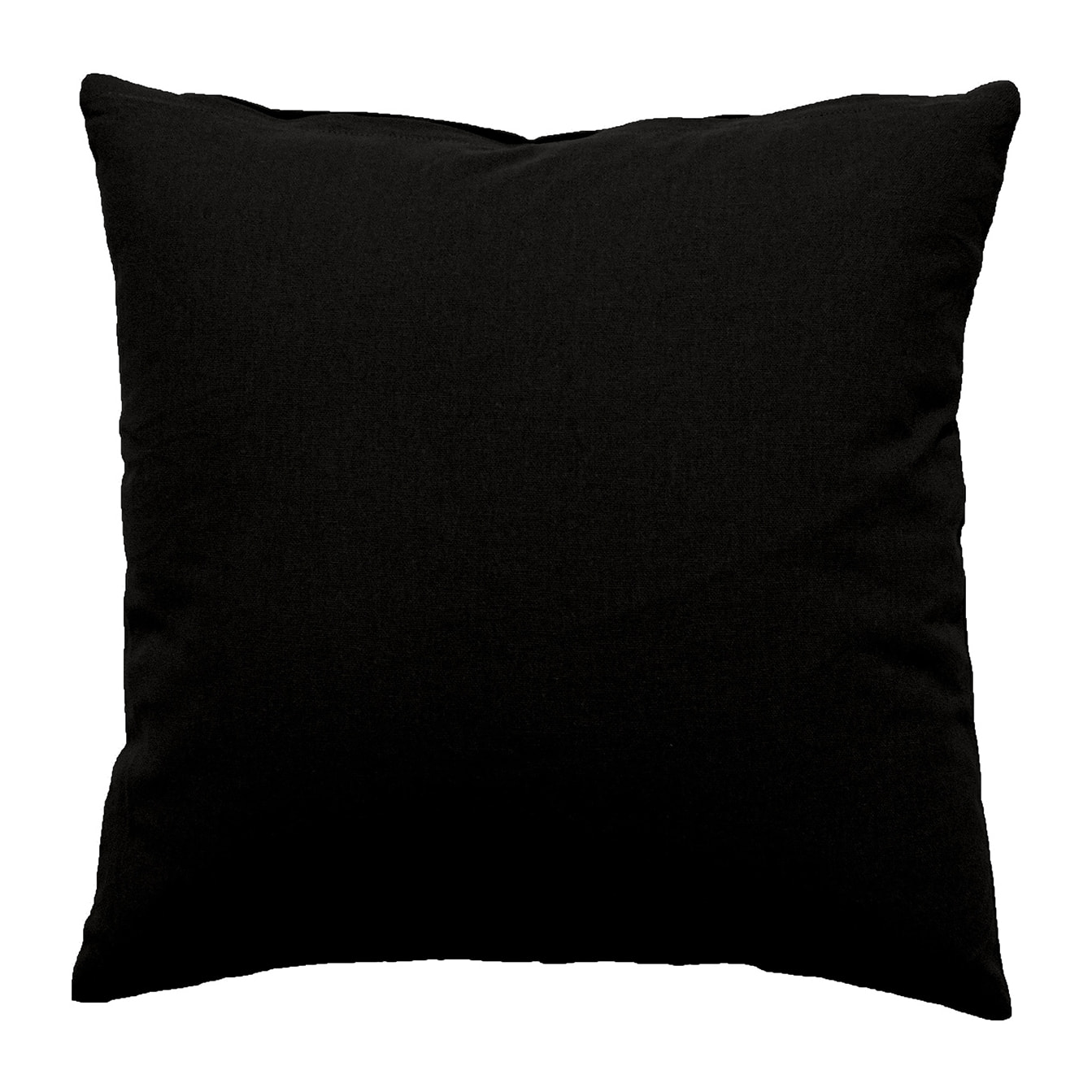 Coussin déhoussable uni en coton - Noir