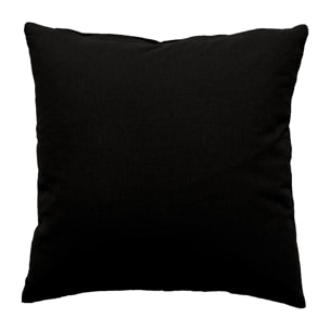 Coussin déhoussable uni en coton - Noir
