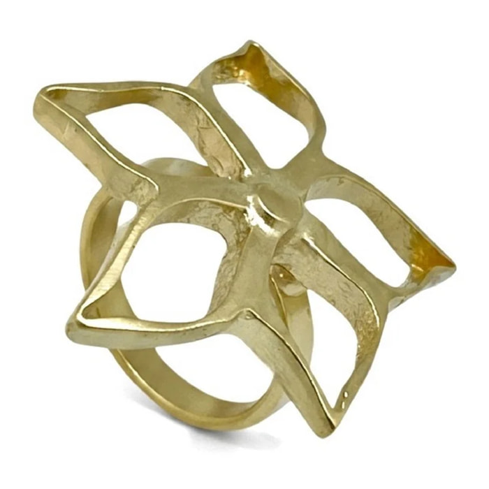 Anillo Irregular Blom G dorado chapado latón