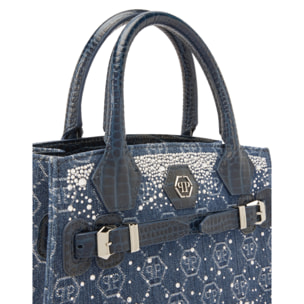 PHILIPP PLEIN Small Shopper Bag Monogram Strass
