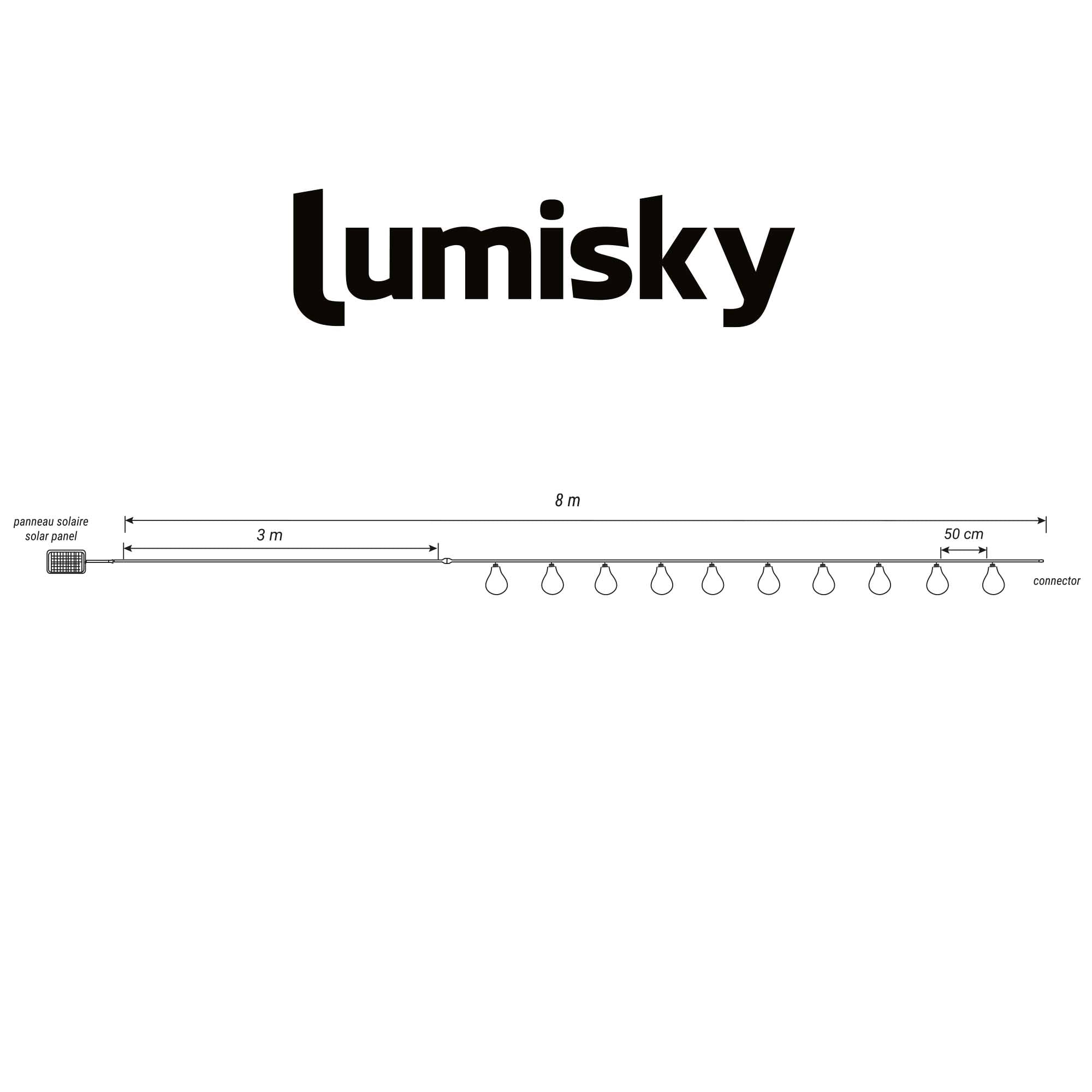 Guirlande solaire FANTASY STAR 10LED 8M