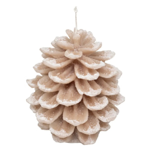 Bougie pomme de pin avec neige 15,5cm 560 gr